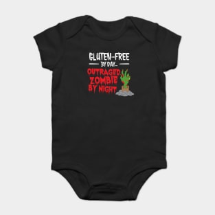 Gluten-Free by Day, Outraged Zombie by Night Baby Bodysuit